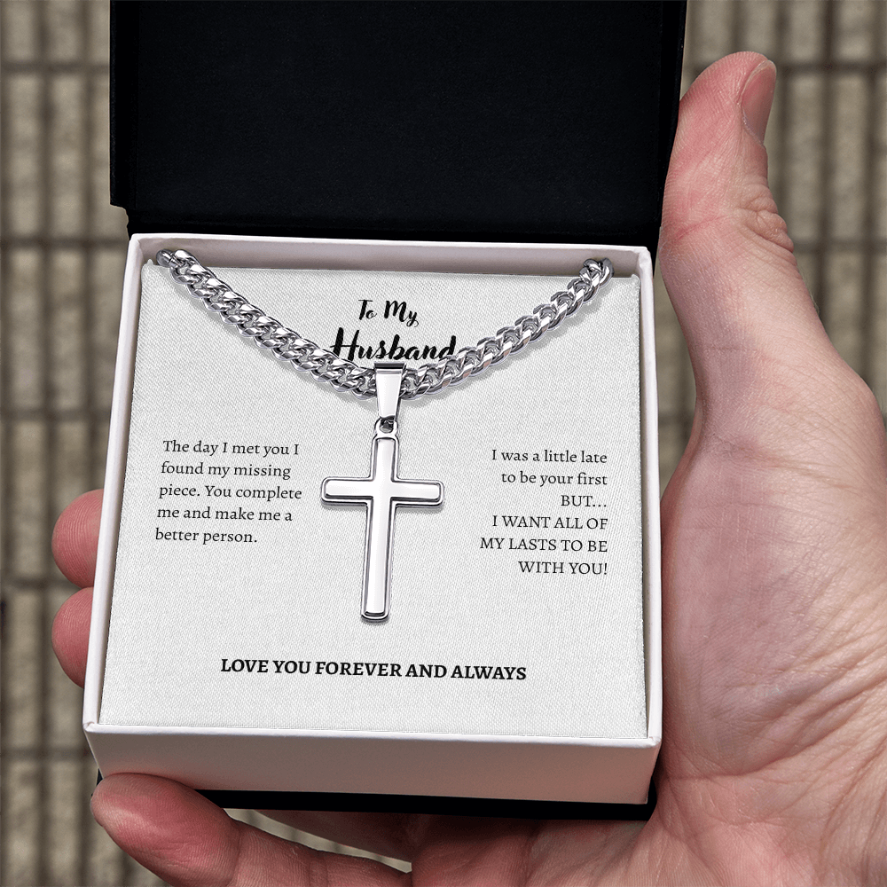 To My Husband-Cross Chain Necklace