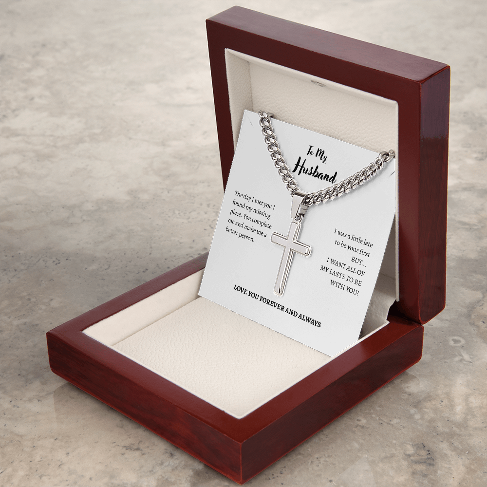 To My Husband-Cross Chain Necklace