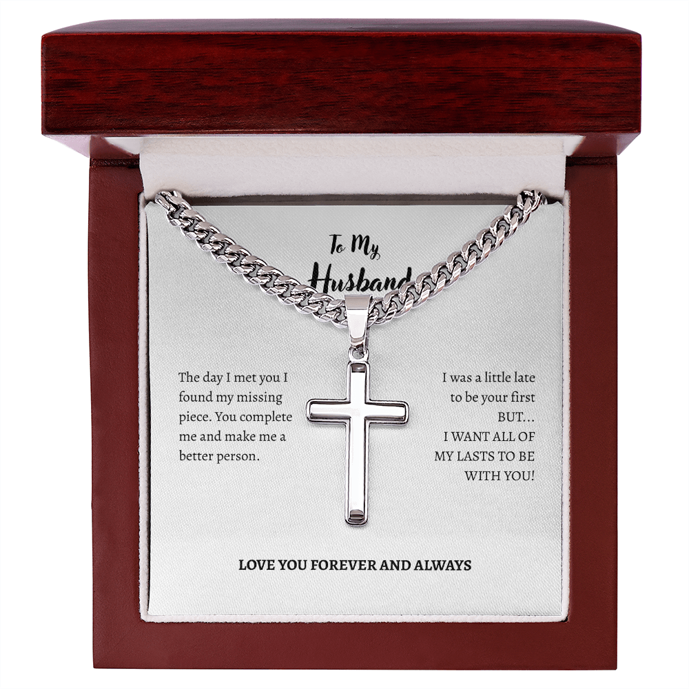 To My Husband-Cross Chain Necklace