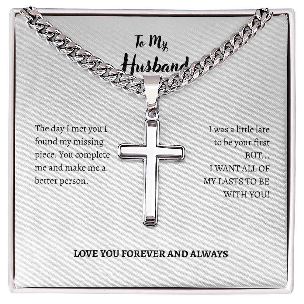 To My Husband-Cross Chain Necklace
